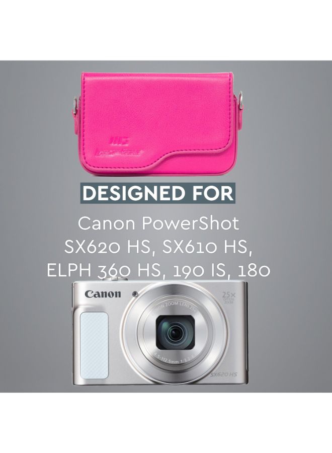 Protective Camera Case With Strap For Canon Pink