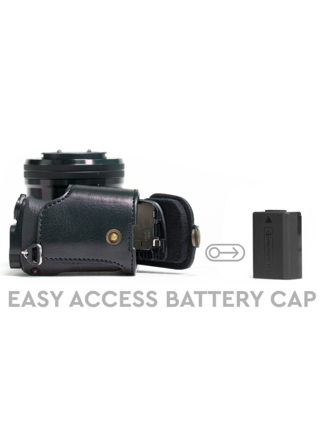 Half-Bottom Protective Camera Case With Strap Black