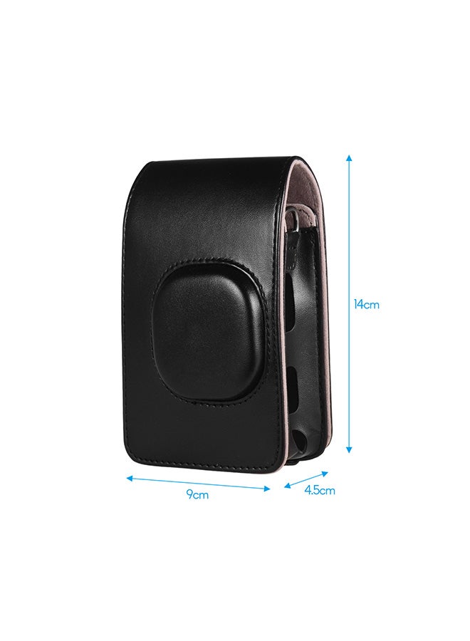 Compact Size Instant Camera Bag With Shoulder Strap Black