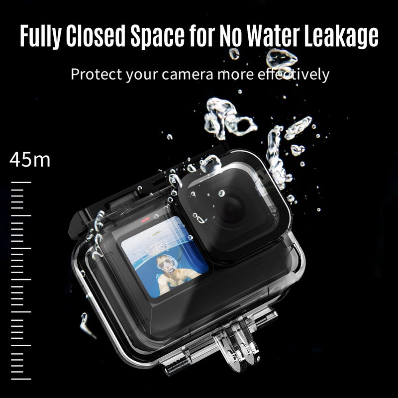 Replacement Underwater Protective Case Cover For GoPro Hero 9 Clear/Black