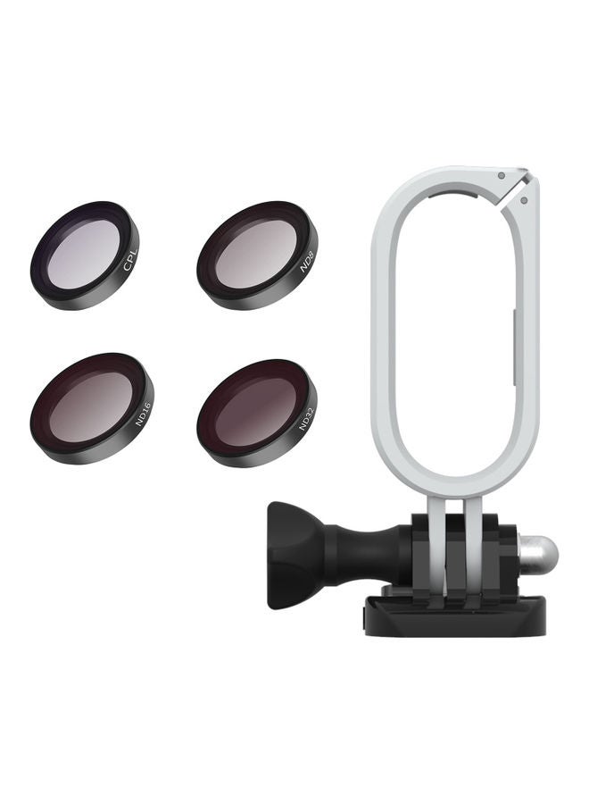 4-Piece Camera Filter Kit with Protective Frame Housing White/Black