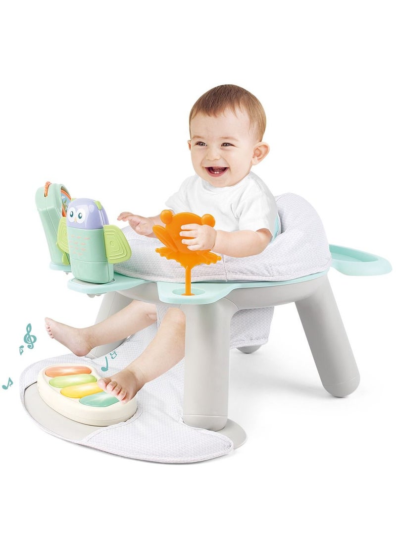 2-IN-1 Dining Chair/ Toddler Play Seat W/ Pedal Piano -White