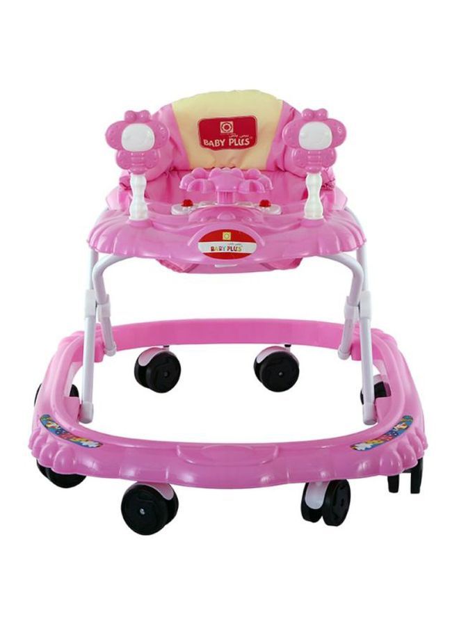 Stylish Lightweight Comfortable Folding Bee Baby Walker With 8 Swivel Wheel For Your Little One - Pink