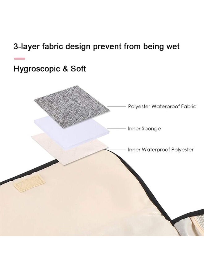 Portable, Compact, Waterproof Diaper Changing Pad With Multiple Pockets and Three-layer Fabric