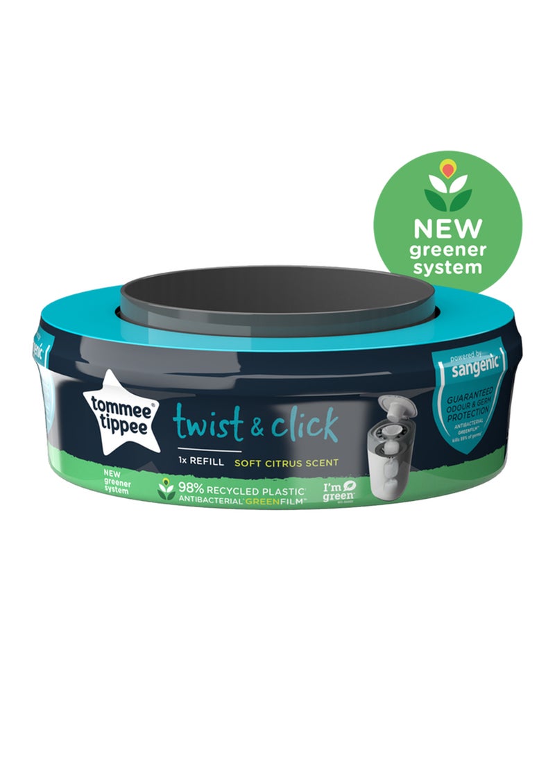 Twist And Click Advanced Nappy Bin Refill Cassettes, Sustainably Sourced Antibacterial Greenfilm