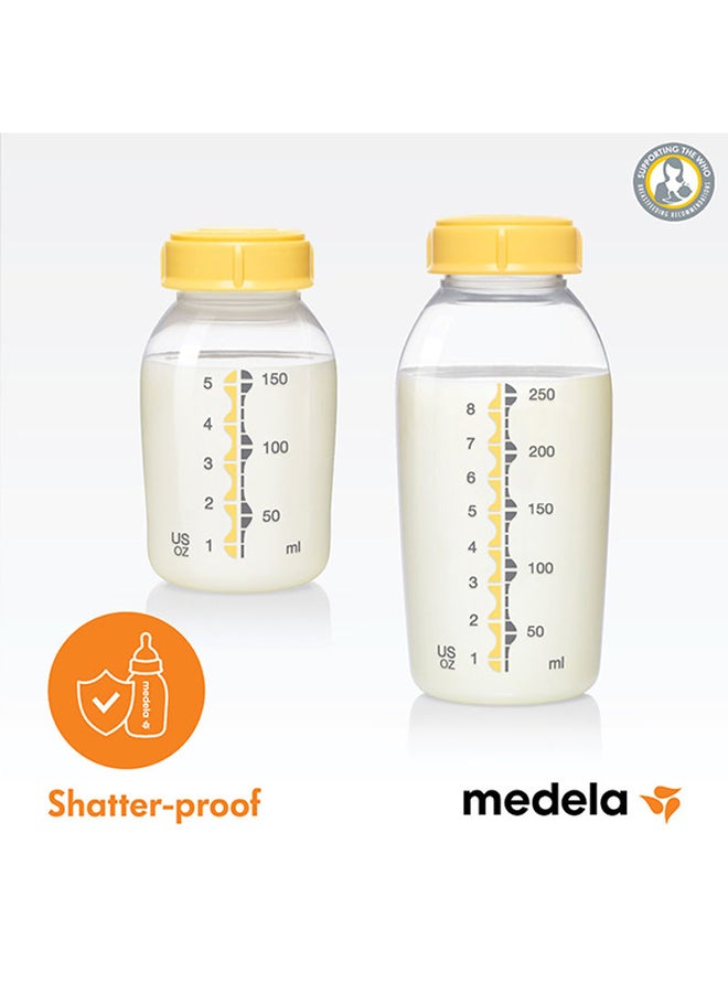 2 Pieces Breastmilk Bottles 250 Ml - Safe And Bpa - Free, Accurate Measurement Markings And Compatible With Medela Breast Pumps