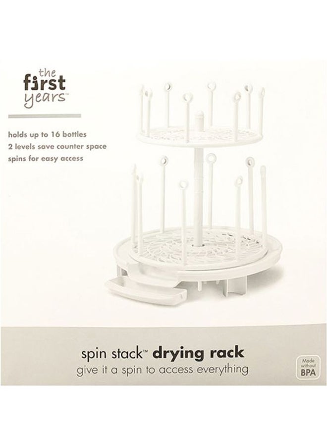 Spinning Bottle Drying Rack - White