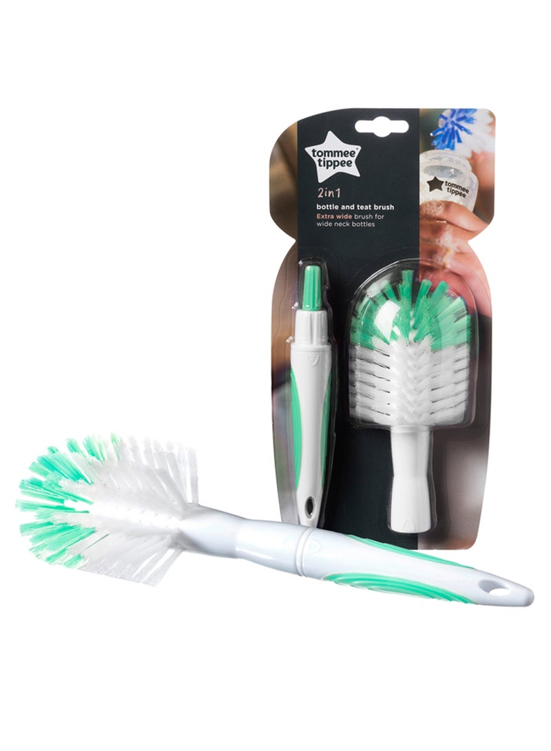 Closer To Nature Bottle Brush And Teat Brush, Green