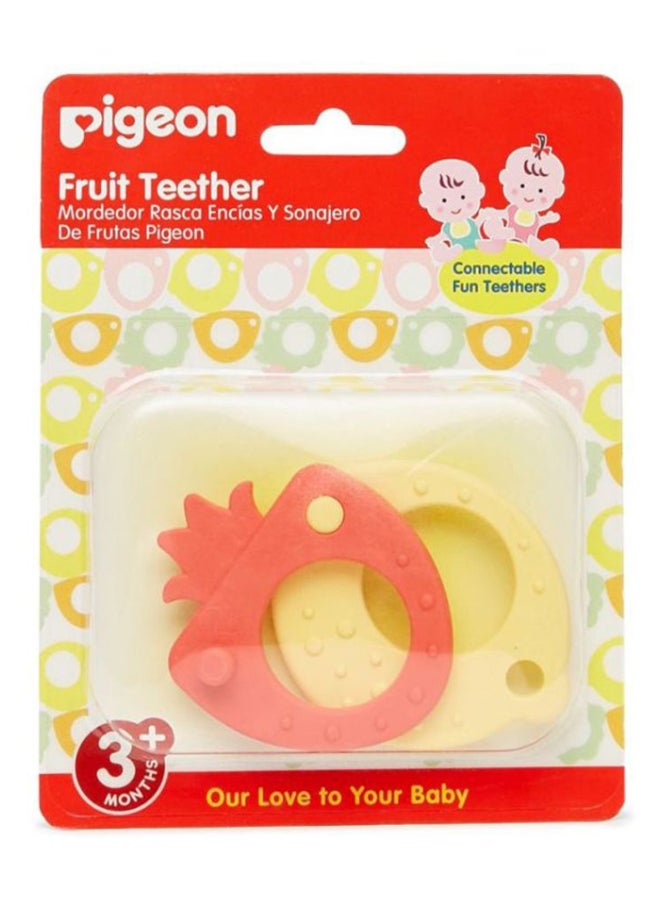 Pack Of 2 Fruit Teether- Connectable Fun Teether- Assorted, 3+ Months