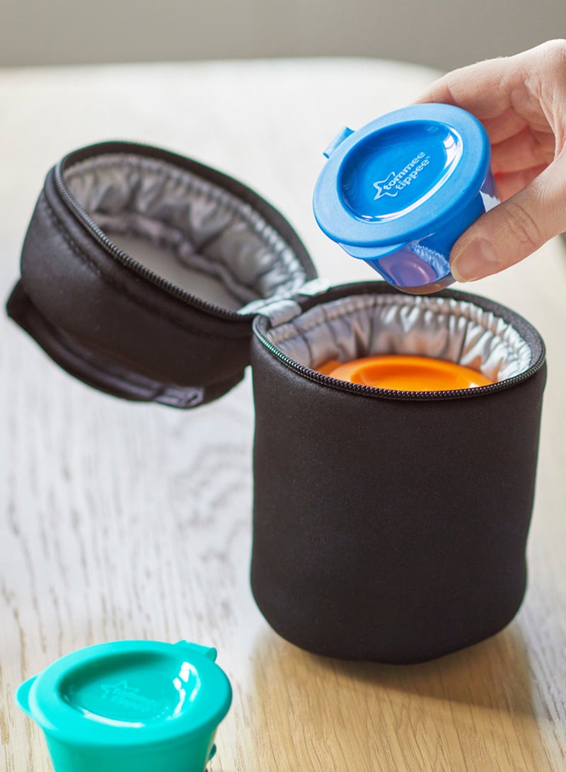 Pack Of 4 Pop Up Freezer Weaning Pots With Tray, Baby Food Containers With Soft Push Up Bases, 4 Months+, 60ml Multicolour (  Packaging May Vary )