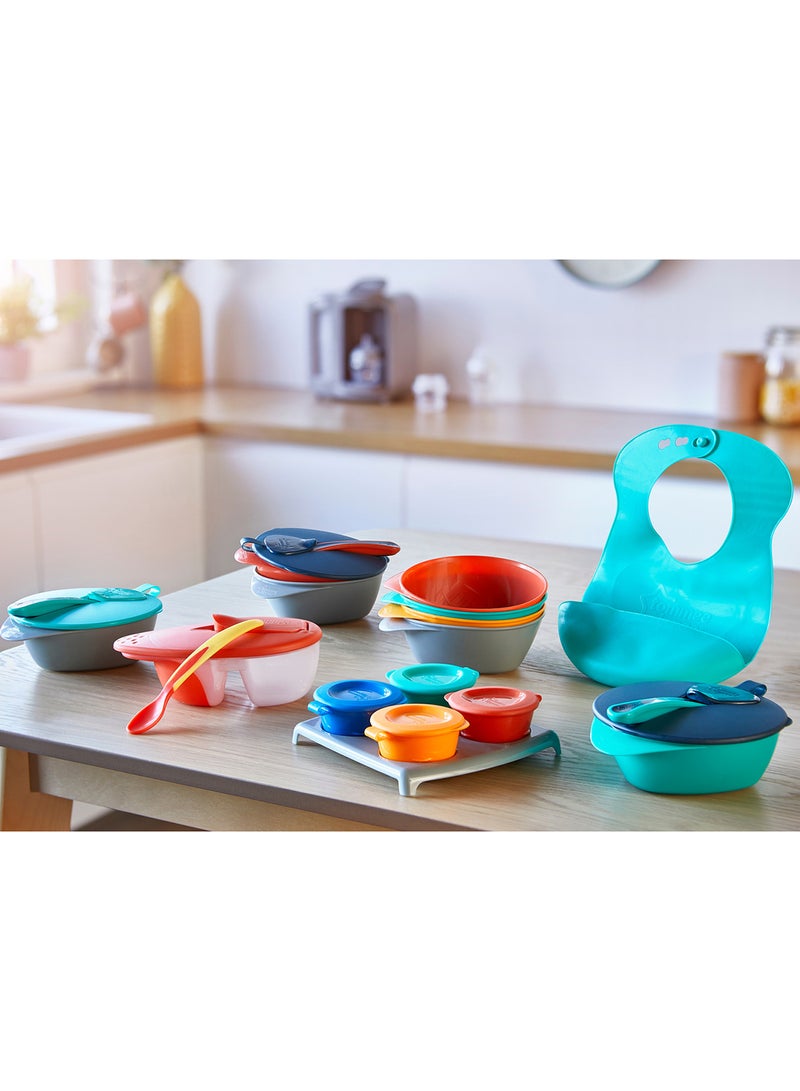 Pack Of 4 Pop Up Freezer Weaning Pots With Tray, Baby Food Containers With Soft Push Up Bases, 4 Months+, 60ml Multicolour (  Packaging May Vary )