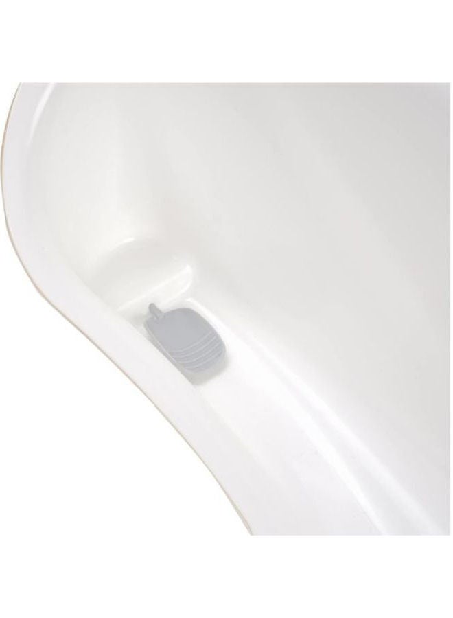 Baby Bagno Bath Tub - White, Bathtime For Baby, Soap And Sponge Trays, Shower Accessory, Support Feet, Plug To Drain The Water, From 0 To 12 Months, Made In Italy