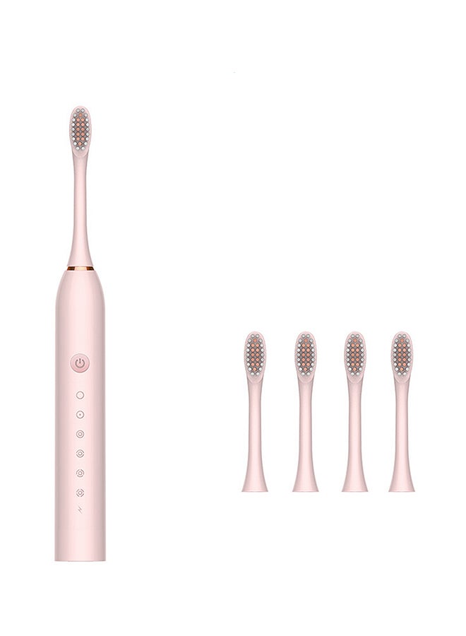 4-Piece Children Rechargeable Ultrasonic Electric Toothbrush With 4 Replacement Head Brush Set