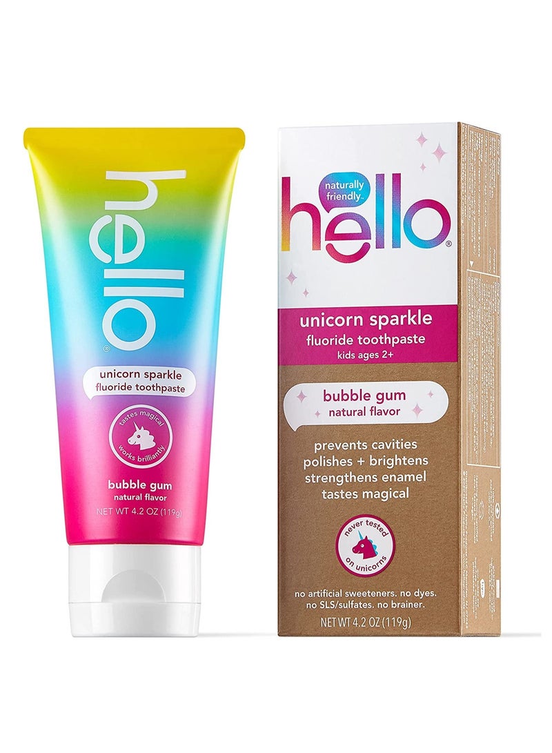 Hello Bubblegum Unicorn Sparkle Toothpaste for Kids, 4.2 OZ