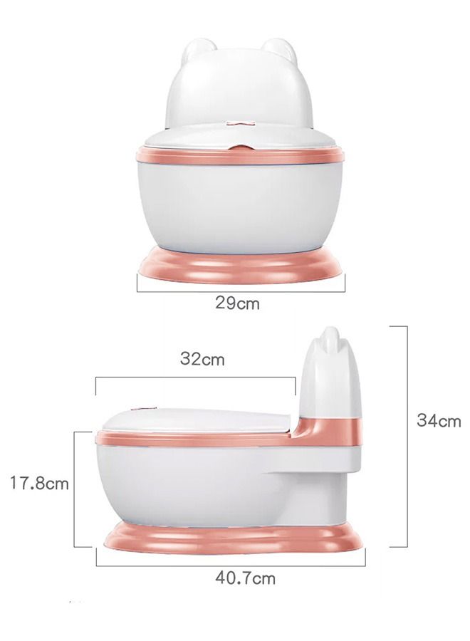 Banjo Western Toilet Baby Potty Seat For Baby Kids Toilet Potty Training Seat For Baby With Closing Lid Tray Cushion Kids Potty Chair Kids Potty Seat For Baby Kids 1 To 5 Years Boys Girls Pink