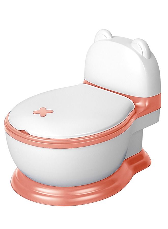 Banjo Western Toilet Baby Potty Seat For Baby Kids Toilet Potty Training Seat For Baby With Closing Lid Tray Cushion Kids Potty Chair Kids Potty Seat For Baby Kids 1 To 5 Years Boys Girls Pink