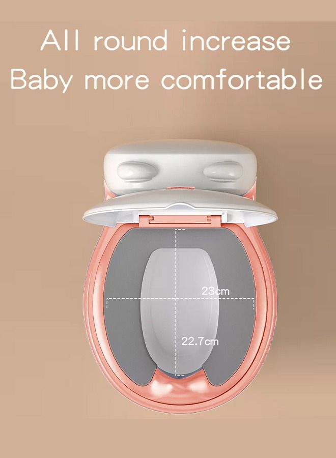 Banjo Western Toilet Baby Potty Seat For Baby Kids Toilet Potty Training Seat For Baby With Closing Lid Tray Cushion Kids Potty Chair Kids Potty Seat For Baby Kids 1 To 5 Years Boys Girls Pink