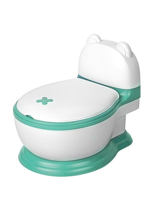 Banjo Western Toilet Baby Potty Seat For Baby Kids Toilet Potty Training Seat For Baby With Closing Lid Tray Cushion Kids Potty Chair Kids Potty Seat For Baby Kids 1 To 5 Years Boys Girls Green