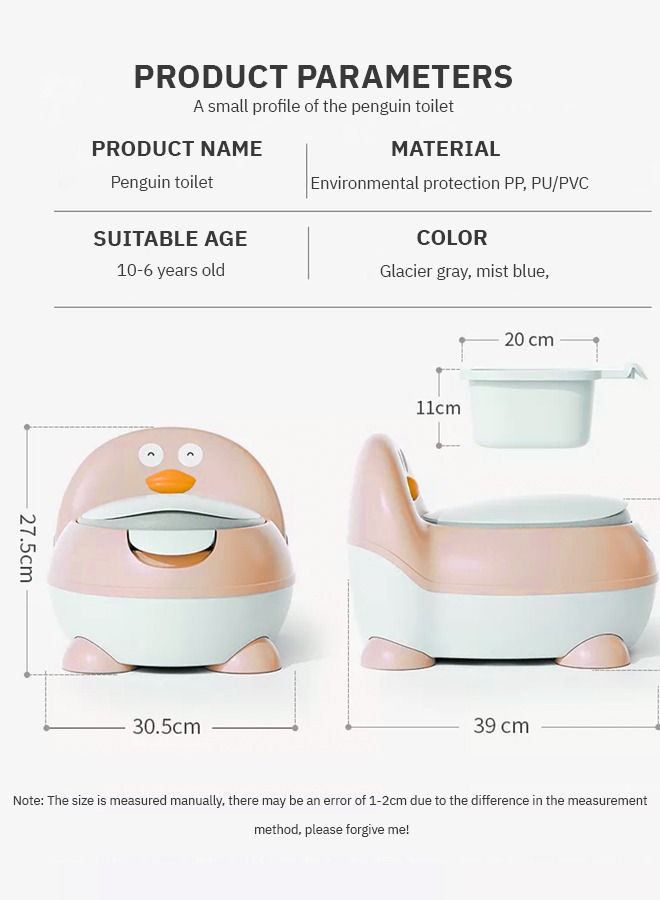 Ducky Western Toilet Kids Potty Seat for Baby Baby Potty Training Seat Chair with Closing Lid Tray Kids Toilet Seat Baby Potty Seat for Toddlers Kids 1 to 6 Years Boys Girl Pink