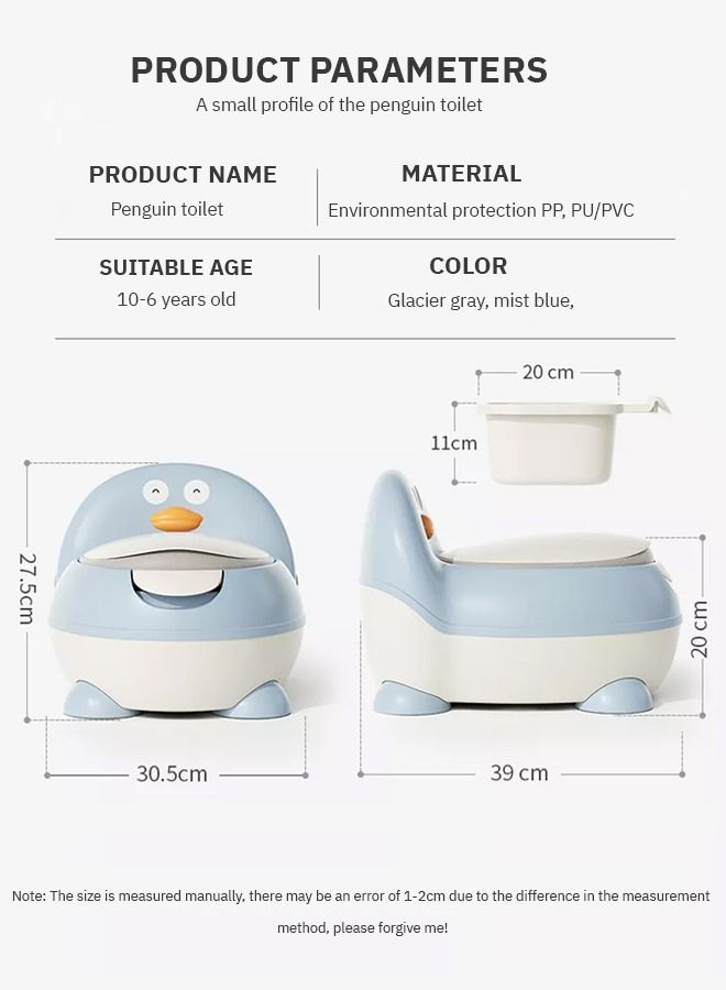 Ducky Western Toilet Kids Potty Seat For Baby Baby Potty Training Seat Chair With Closing Lid Tray Kids Toilet Seat Baby Potty Seat For Toddlers Kids 1 To 3 Years Boys Girl Blue