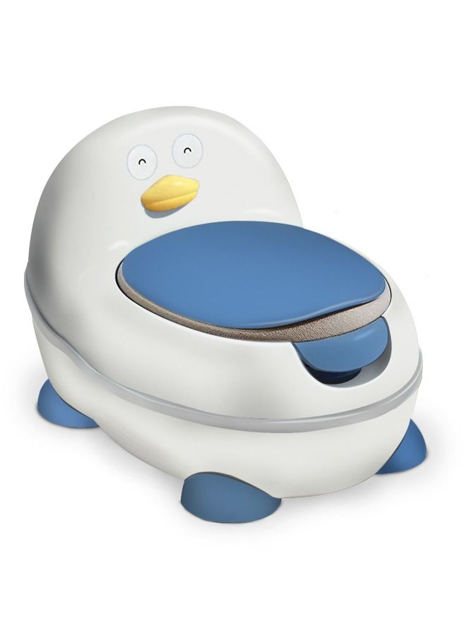 Ducky Western Toilet Kids Potty Seat For Baby Baby Potty Training Seat Chair With Closing Lid Tray Kids Toilet Seat Baby Potty Seat For Toddlers Kids 1 To 3 Years Boys Girl White, Blue