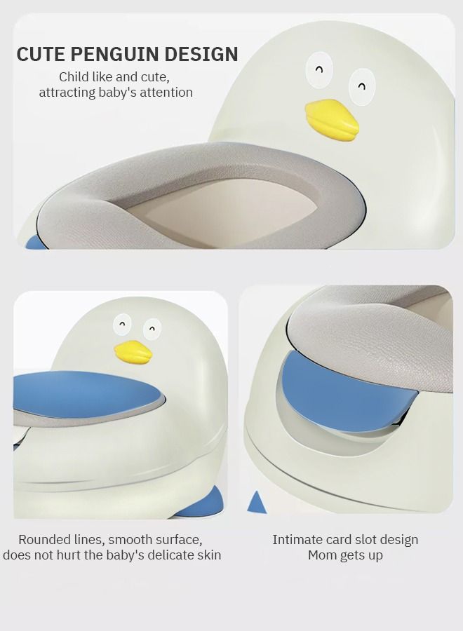 Ducky Western Toilet Kids Potty Seat For Baby Baby Potty Training Seat Chair With Closing Lid Tray Kids Toilet Seat Baby Potty Seat For Toddlers Kids 1 To 3 Years Boys Girl White, Blue