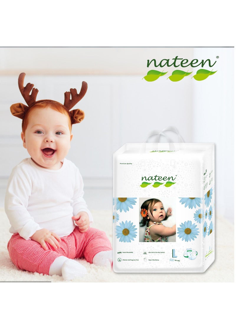Premium Care Baby Diapers,Size 4 (7-18kg),64 Count Diapers,Large,Super Absorbent,Breathable Baby Diapers.