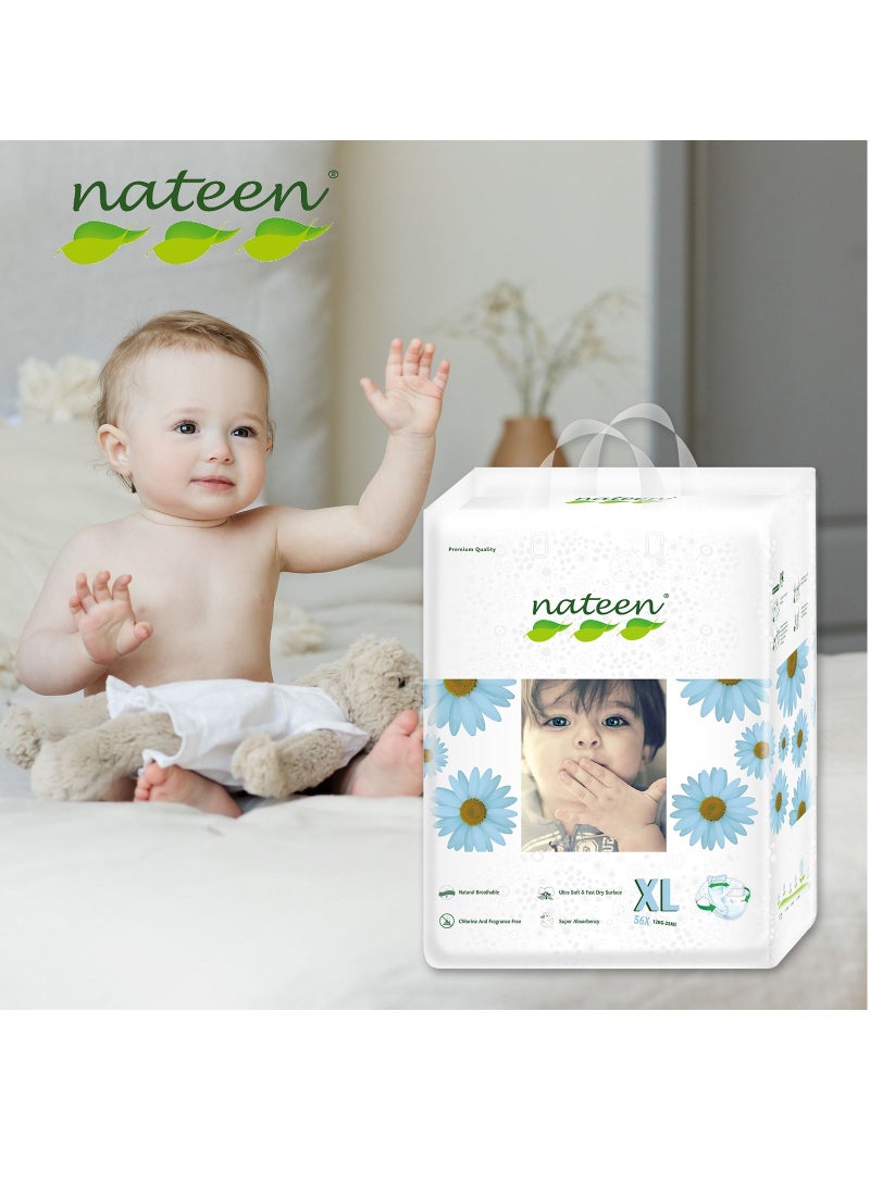Premium Care Baby Diapers,Size 5 (12-25kg),X-Large,56 Count Diapers,Super Absorbency,Natural Breathable Baby Diapers.