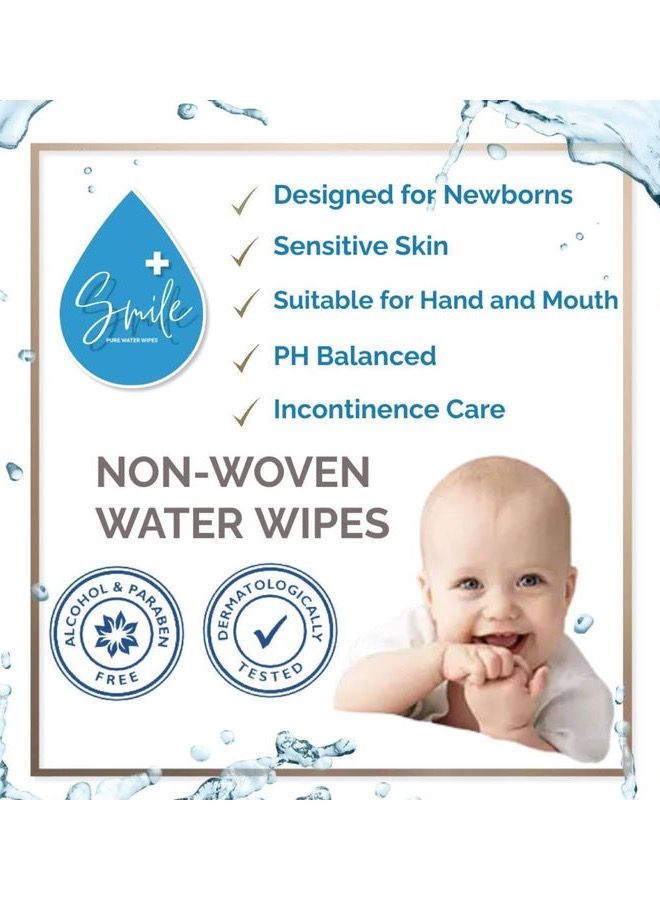 Pure Water Wipes 80 - Piece, Pack Of 6, 480 Wipes