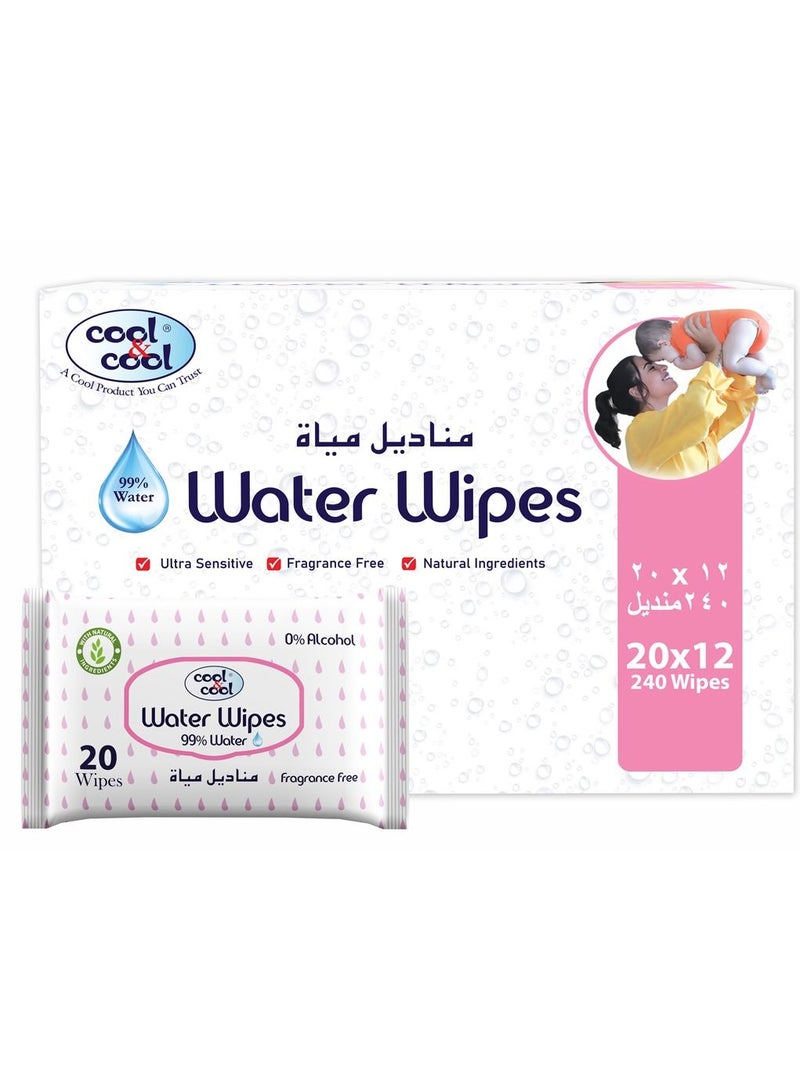 Baby Water Wipes 20s - Pack Of 12