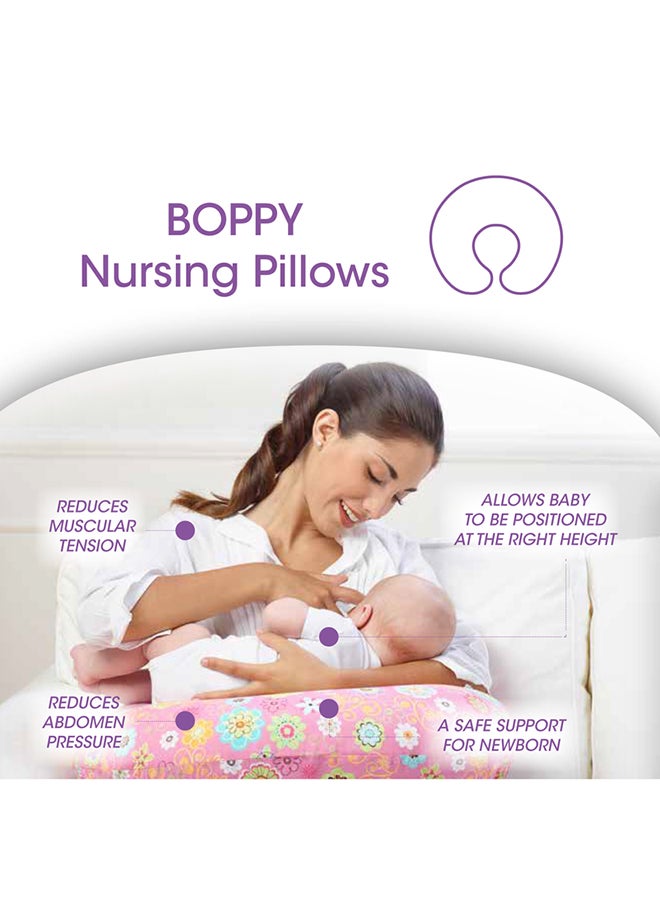 Boppy Pillow With Double-Side Slipcover Jersey 0-12M, Mod Geo