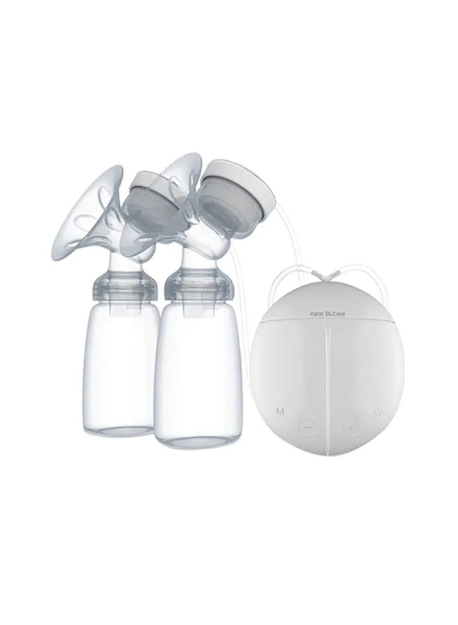 2-Piece Portable Double Electric Breastfeeding Breast Pump With Baby Bottles