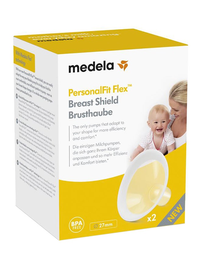 Pack Of 2 New Personalfit Flex Breast Shield  - Extra Large - Enhanced Comfort And Fit, Improved Milk Flow, Adaptable To Your Shape