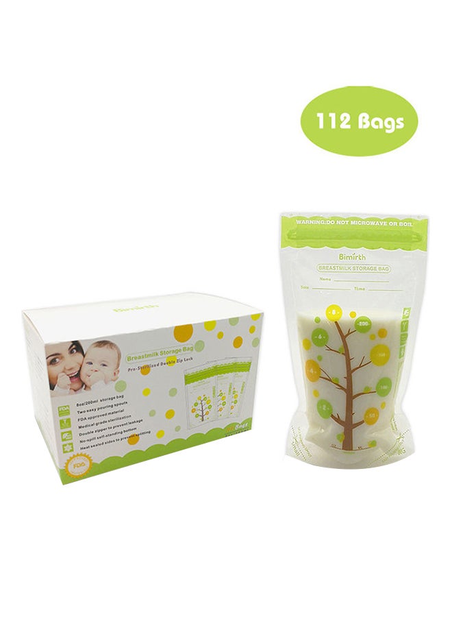112-Piece Safe and Convenient Breast Milk Storage Fresh Bags With Leak-proof, Self Stand Design
