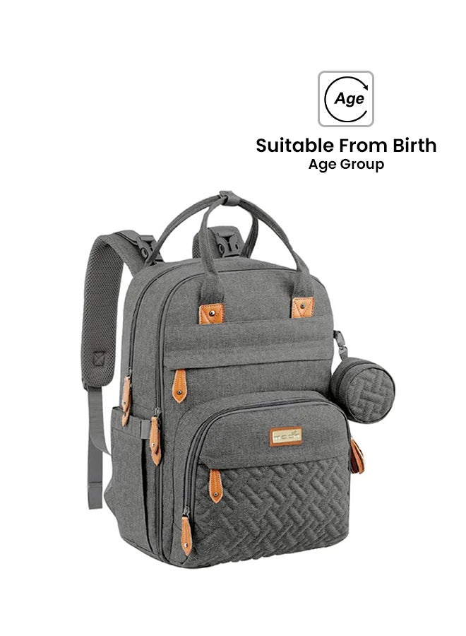 Karyme Diaper Bag Pack With Pacifier Case- Dark Grey