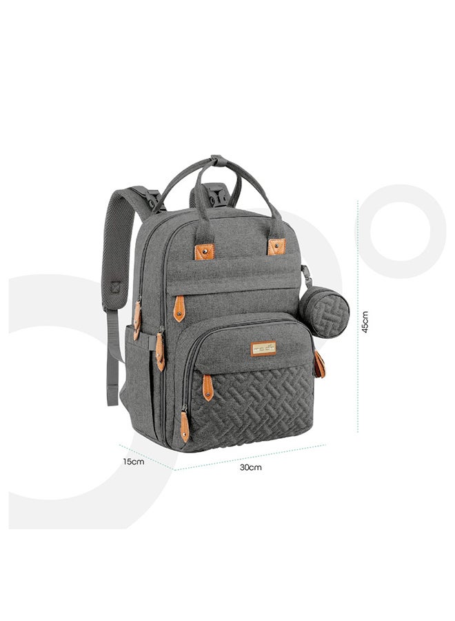 Karyme Diaper Bag Pack With Pacifier Case- Dark Grey