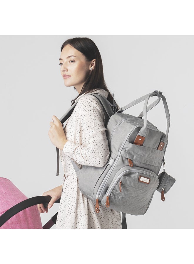 Karyme Diaper Bag Pack With Pacifier Case- Dark Grey
