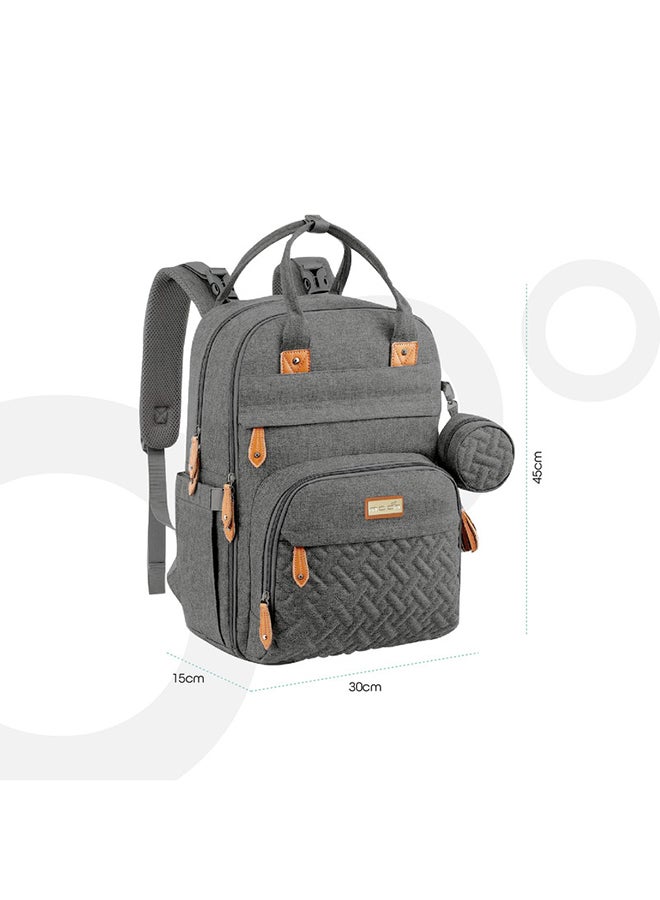 Karyme Diaper Bag Pack With Pacifier Case- Dark Grey
