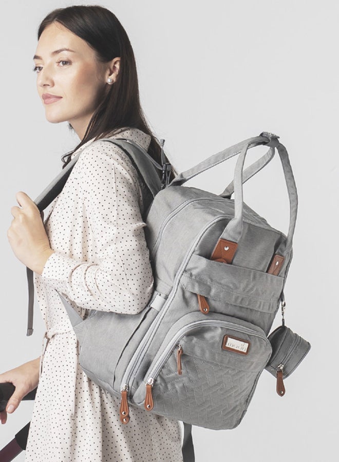 Karyme Diaper Bag Pack With Pacifier Case- Dark Grey