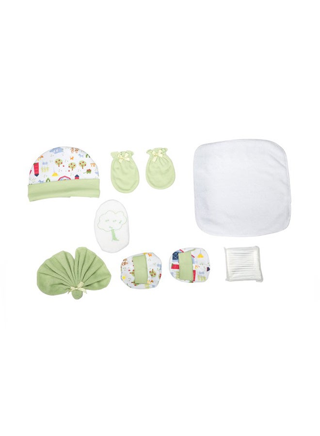 Mee Mee Pampering Gift Set for New Born, Green (8 Pieces)