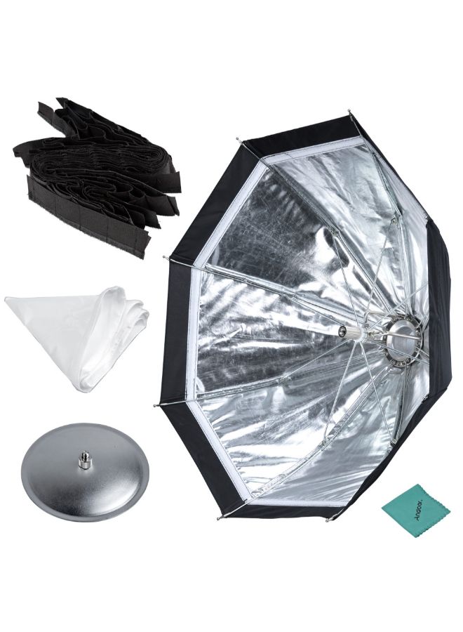 Foldable Octagon Softbox Umbrella Lighting Kit Silver/Black/White