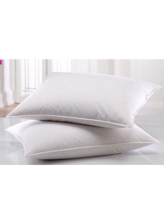 2-Piece Soft And Comfy Pillows Set cotton White 48 x 74cm