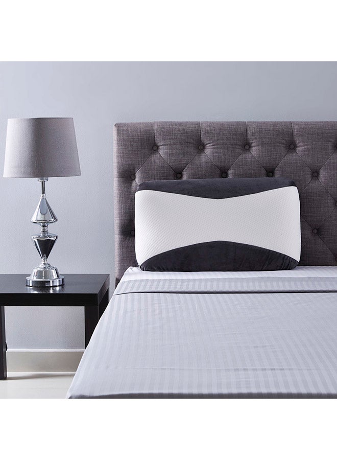 Lavish Rectangular Cool Gel Bed Pillow White/Black 70 x 40cm
