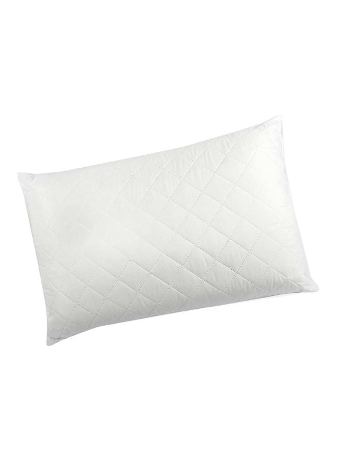 Quilted Bed Pillow polyester White 20x36inch