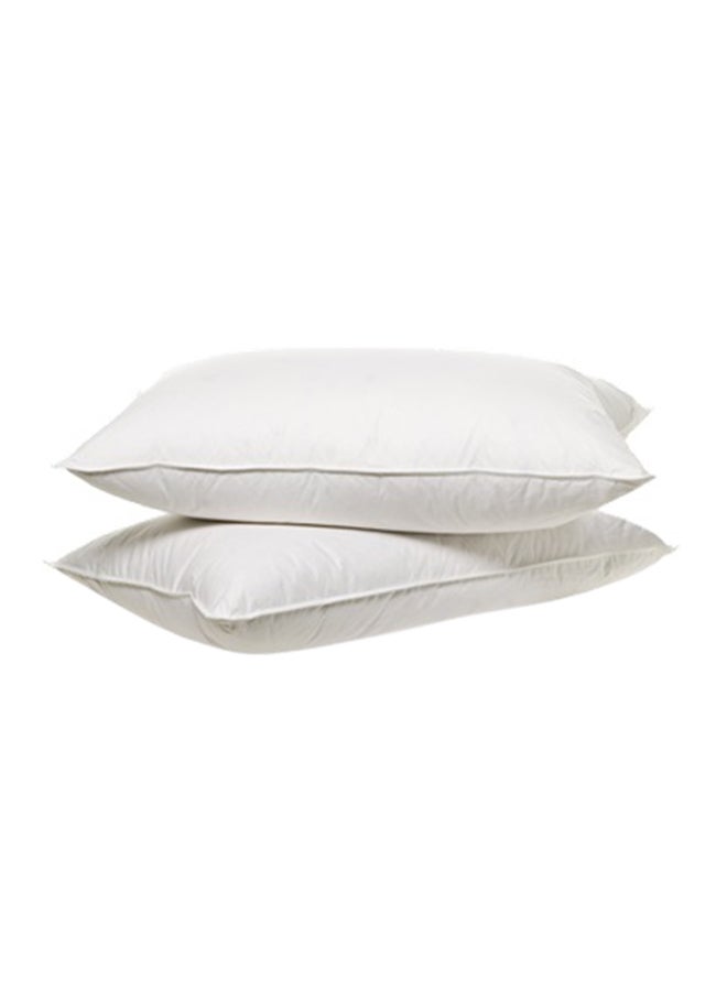 2-Piece Double Cord Pillow Fabric White 50x70centimeter