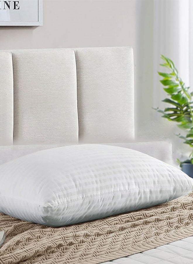 Comfortable Strip Hotel Pillow Microfiber White 75x50cm
