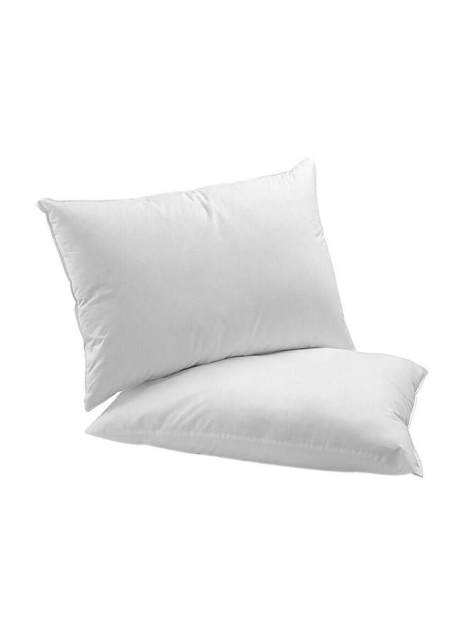2-Piece Bed Pillow Set Cotton White 50x75centimeter