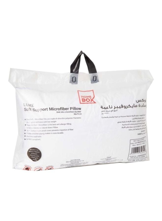 Luxe Down Alternate Bed Pillow Cotton White 75x50cm
