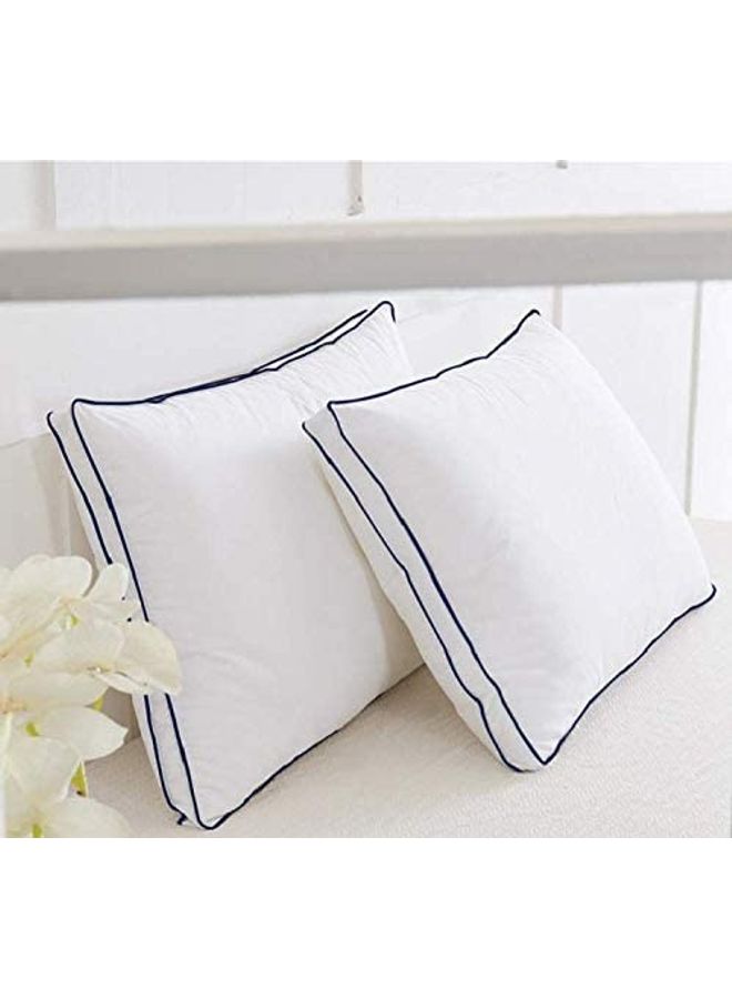 Down Feather Alternative Cotton (Down Proof) Pillow Double Piping Cotton White/Black 48x74cm