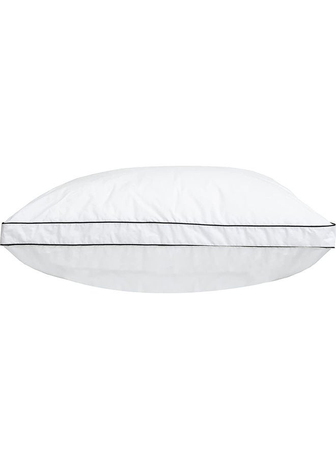 Down Feather Alternative Cotton (Down Proof) Pillow Double Piping Cotton White/Black 48x74cm